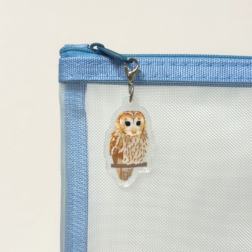 【シリーズ累計販売数100個突破🦉✨】モリフクロウのアンブレラマーカ Tawny owl umbrella marker(mini acrylic charm)