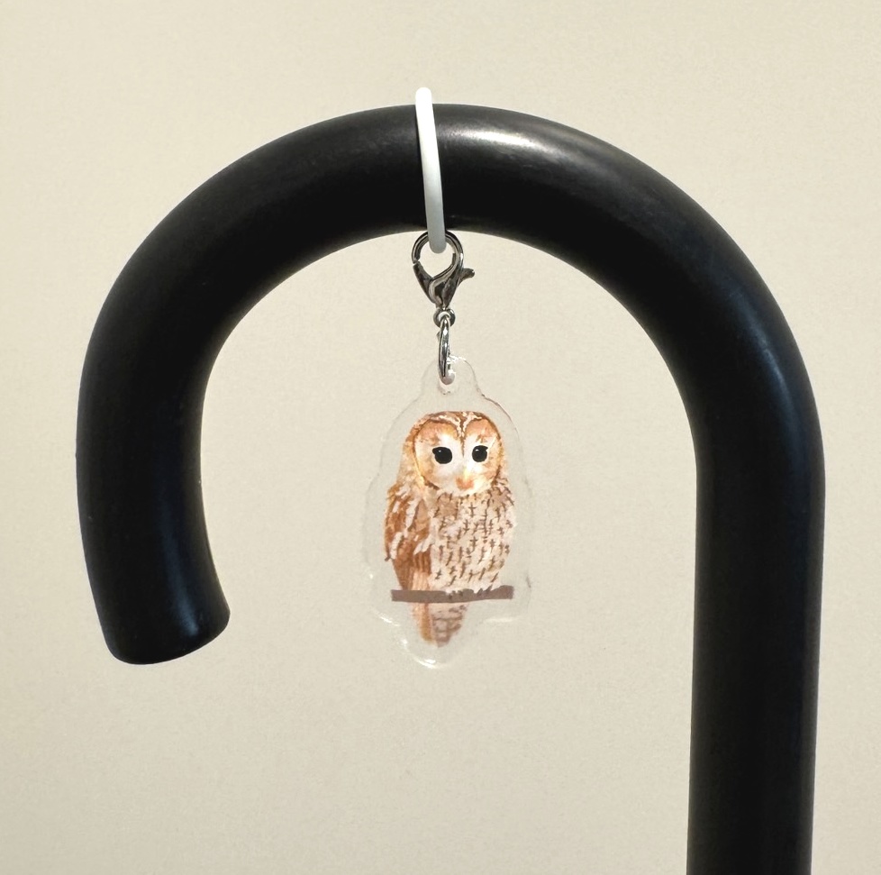 【シリーズ累計販売数100個突破🦉✨】モリフクロウのアンブレラマーカ Tawny owl umbrella marker(mini acrylic charm)