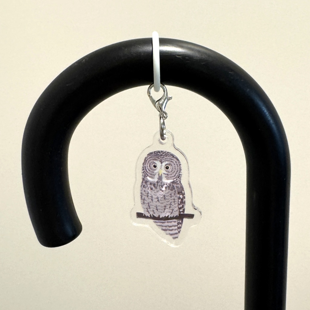 【シリーズ累計販売数100個突破🦉✨】カラフトフクロウのアンブレラマーカー Great grey owl Umbrella marker(mini acrylic charm)