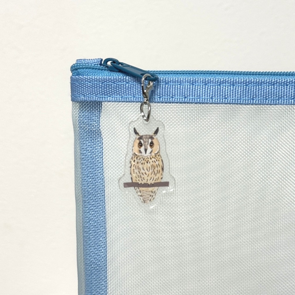 【シリーズ累計販売数100個突破🦉✨】トラフズクのアンブレラマーカー Long-eared owl Umbrella marker(mini acrylic charm)