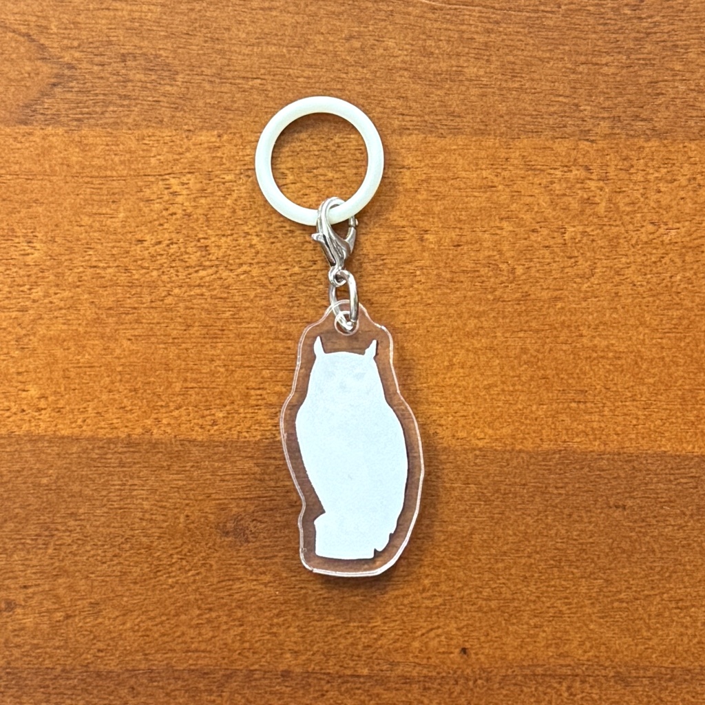 【シリーズ累計販売数100個突破🦉✨】アメリカワシミミズクのアンブレラマーカー Great horned owl Umbrella marker(mini acrylic charm)