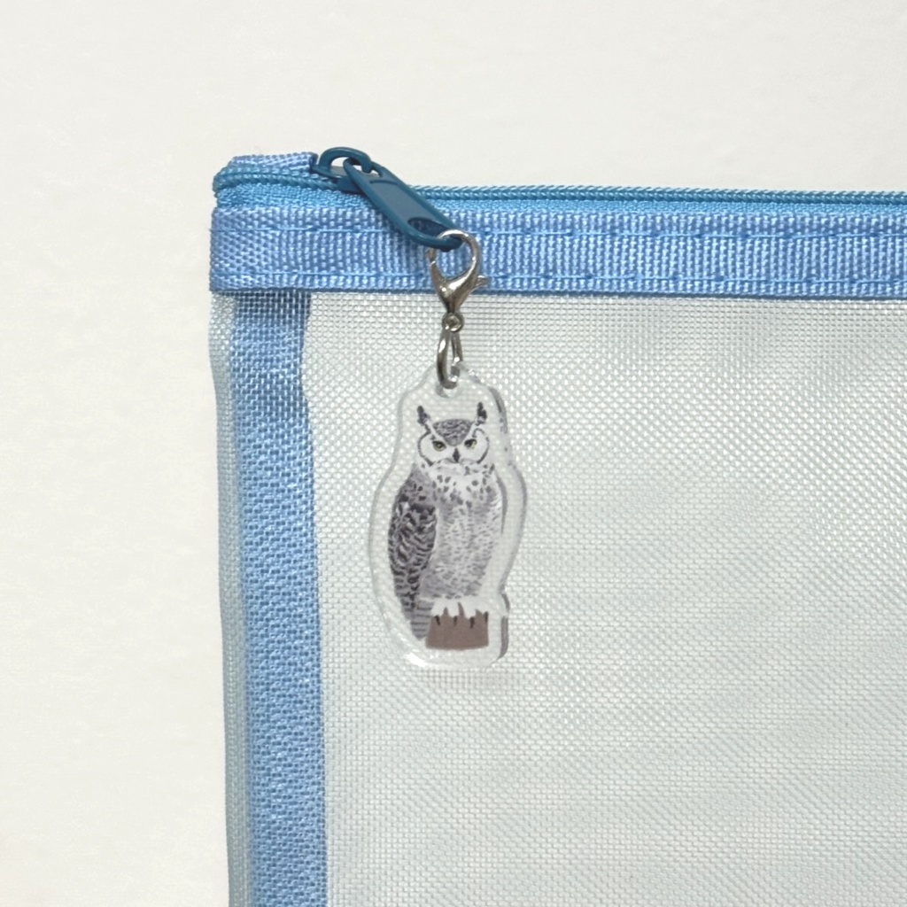 【シリーズ累計販売数100個突破🦉✨】アメリカワシミミズクのアンブレラマーカー Great horned owl Umbrella marker(mini acrylic charm)
