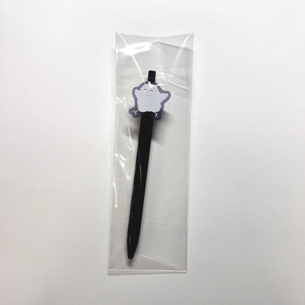 メンフクロウのヒナ　ジェルボールペン(本体黒)