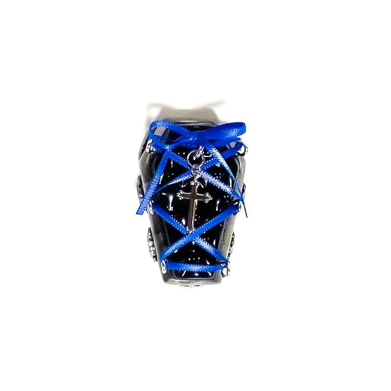 編み上げリボンの棺桶リング<タナトスブラック>