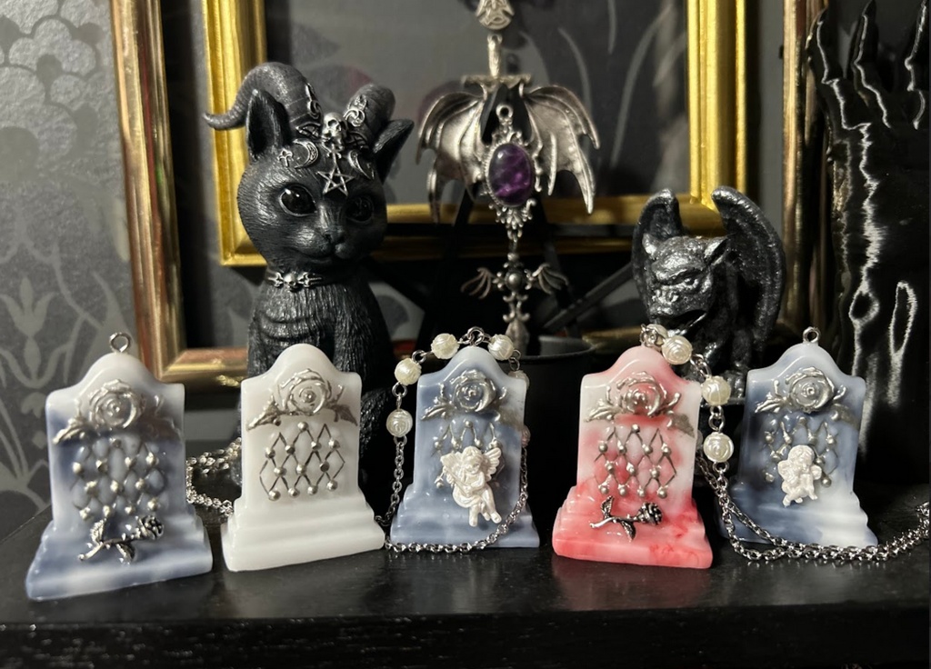 <Angelic Garden>天使と薔薇の墓石ネックレス