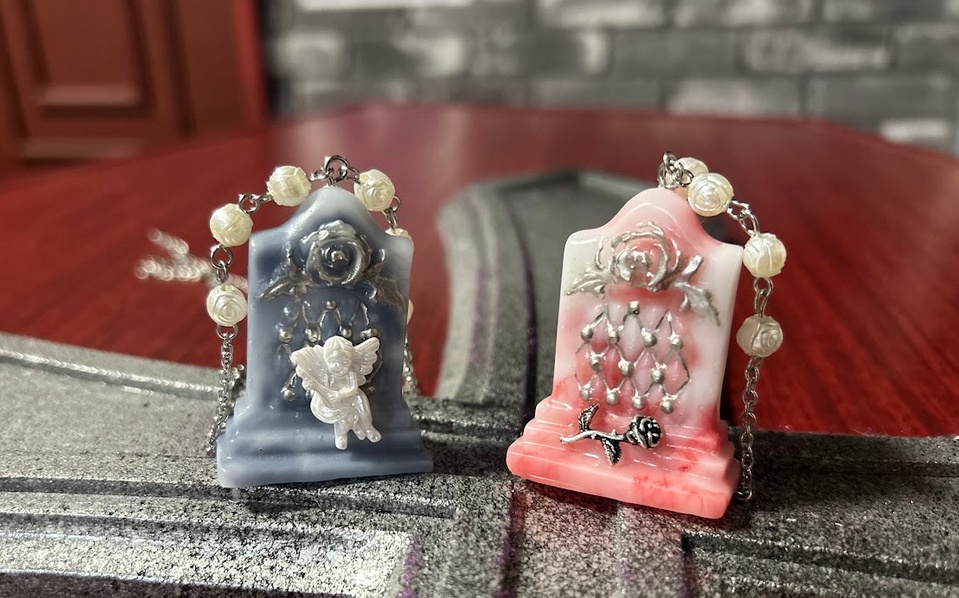 <Angelic Garden>天使と薔薇の墓石ネックレス