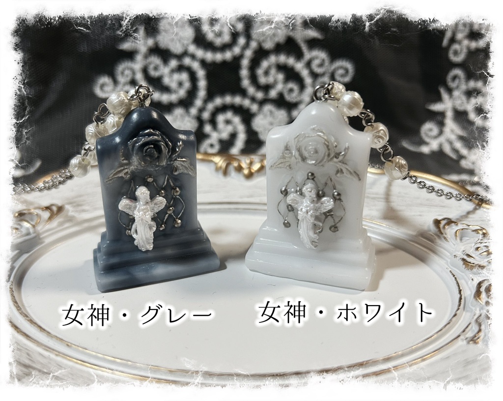 <Angelic Garden>天使と薔薇の墓石ネックレス
