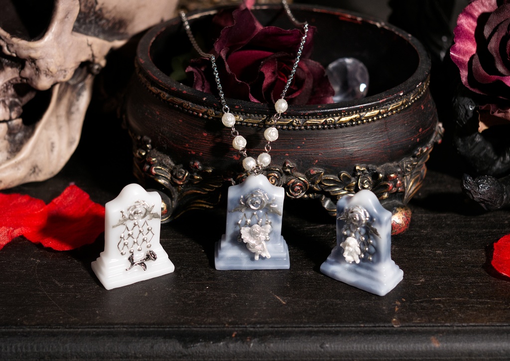 <Angelic Garden>天使と薔薇の墓石ネックレス