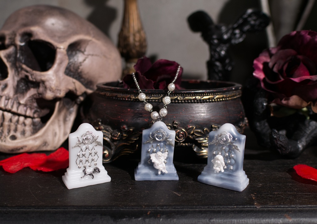 <Angelic Garden>天使と薔薇の墓石ネックレス