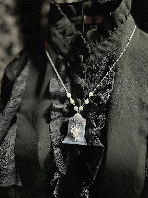 <Angelic Garden>天使と薔薇の墓石ネックレス