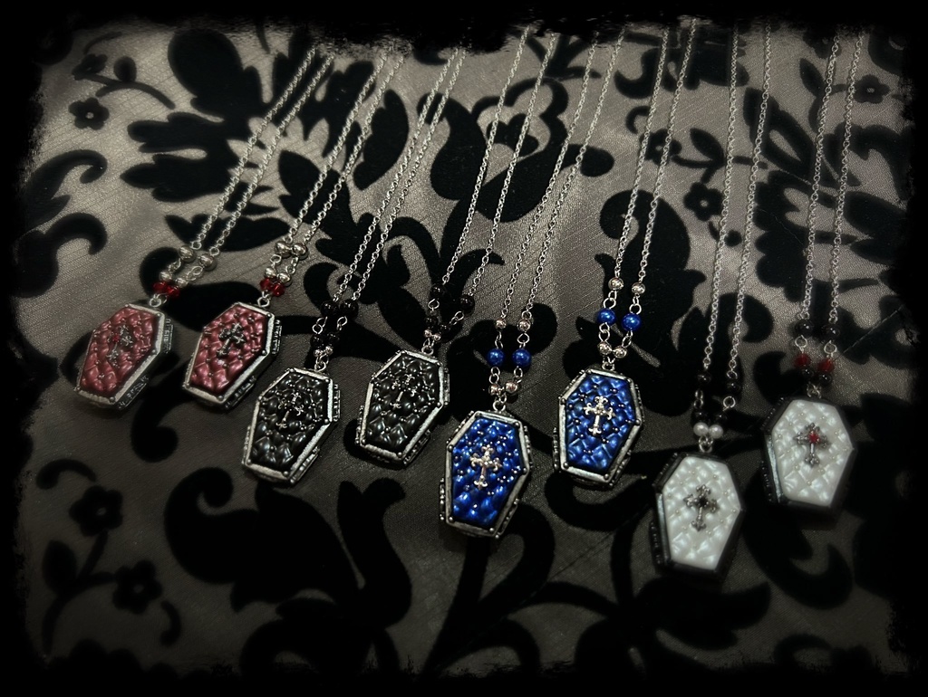 キルティング棺ネックレス(全5色)