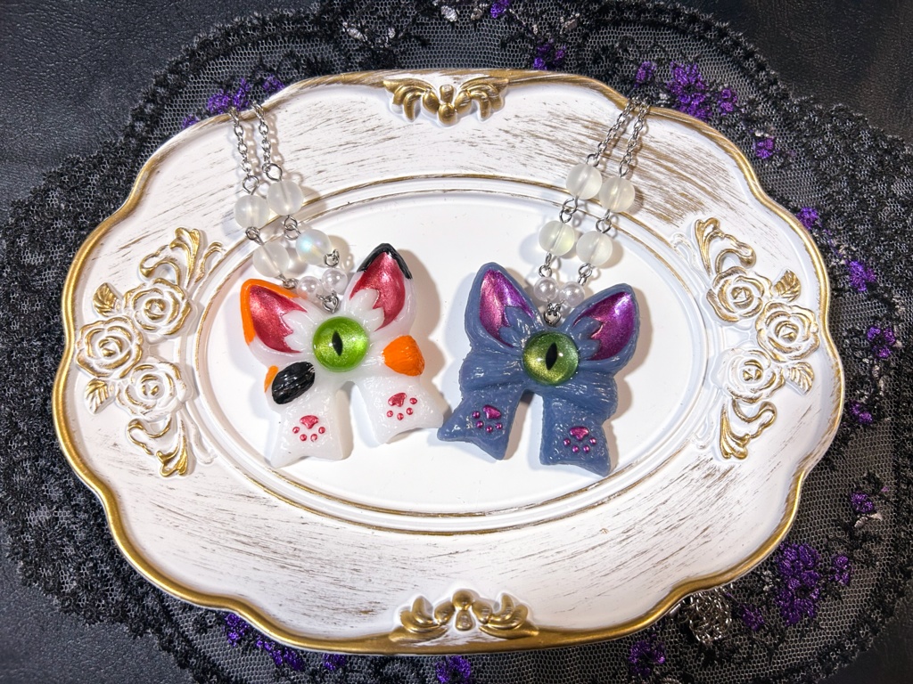 Spooky Cat Ribbon 使い魔のネックレス