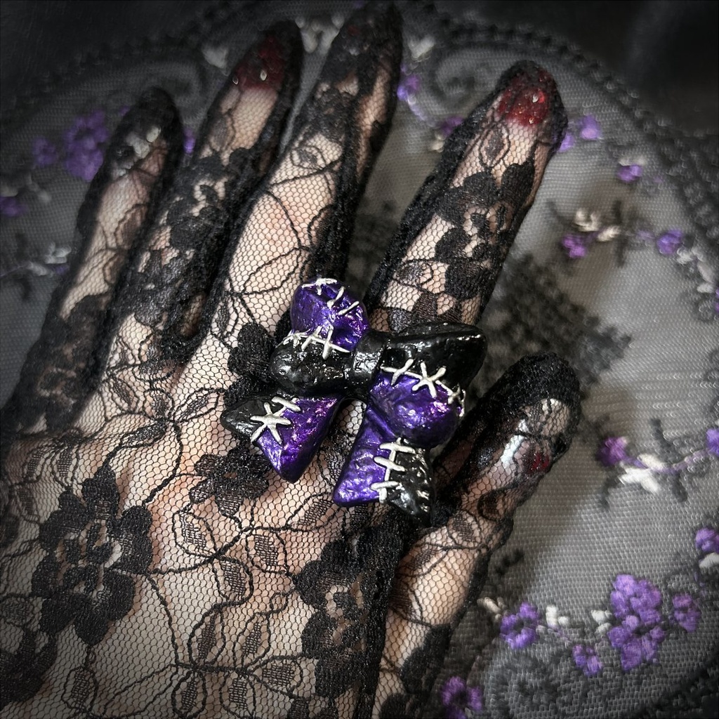 Spooky Doll Ribbon つぎはぎリボンのリング