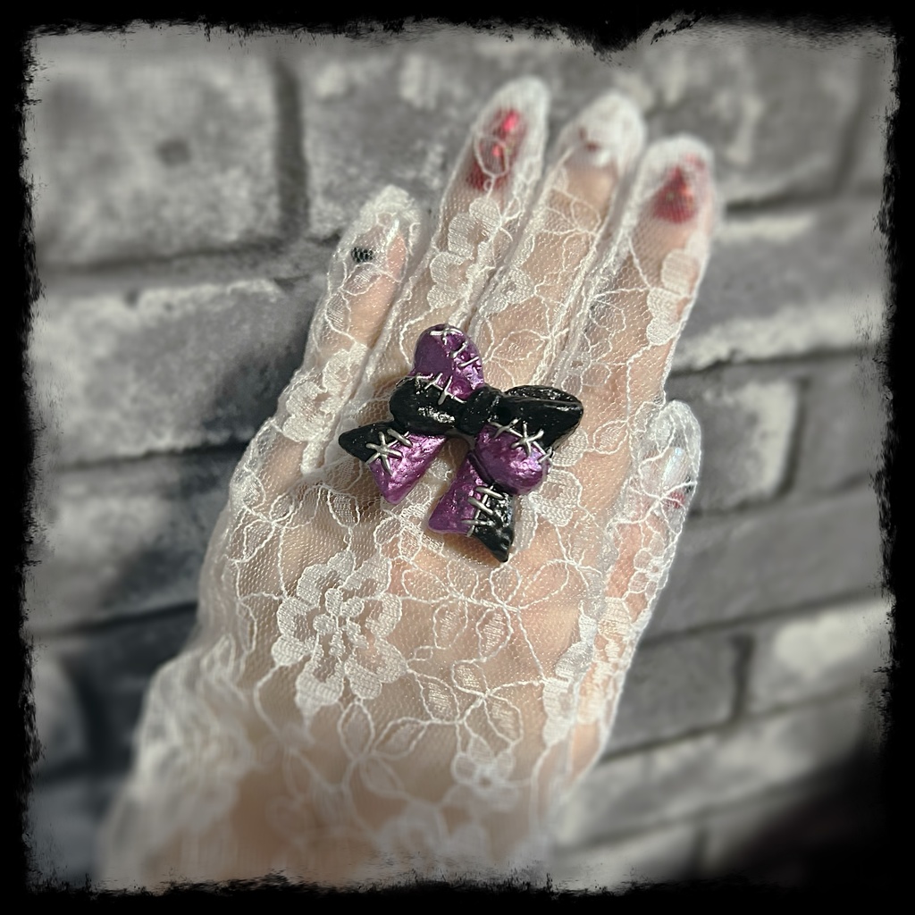 Spooky Doll Ribbon つぎはぎリボンのリング