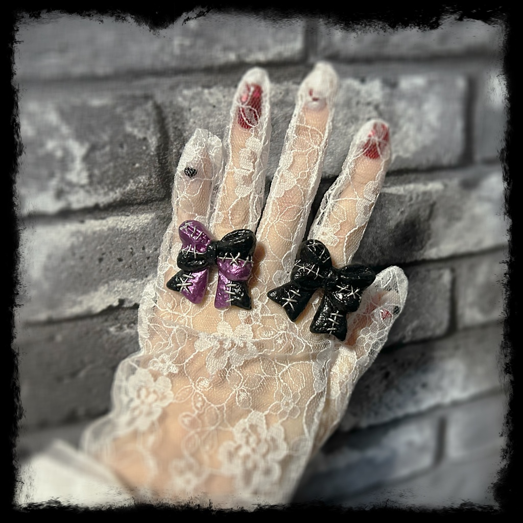 Spooky Doll Ribbon つぎはぎリボンのリング