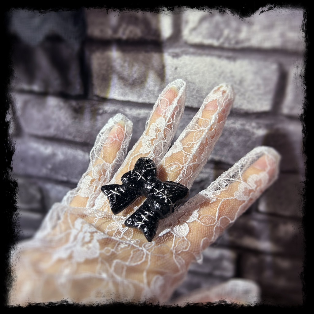 Spooky Doll Ribbon つぎはぎリボンのリング