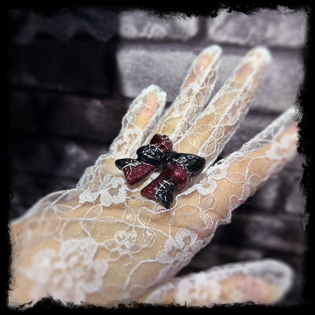 Spooky Doll Ribbon つぎはぎリボンのリング