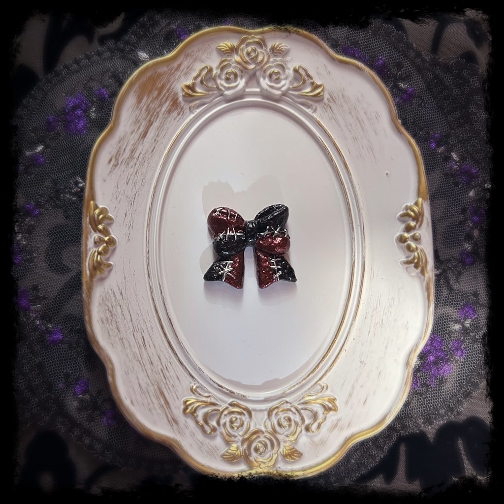 Spooky Doll Ribbon つぎはぎリボンのヘアクリップ