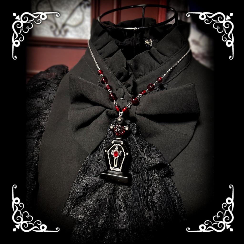 <Rosarium Stone>-薔薇園に佇む墓標-ネックレス