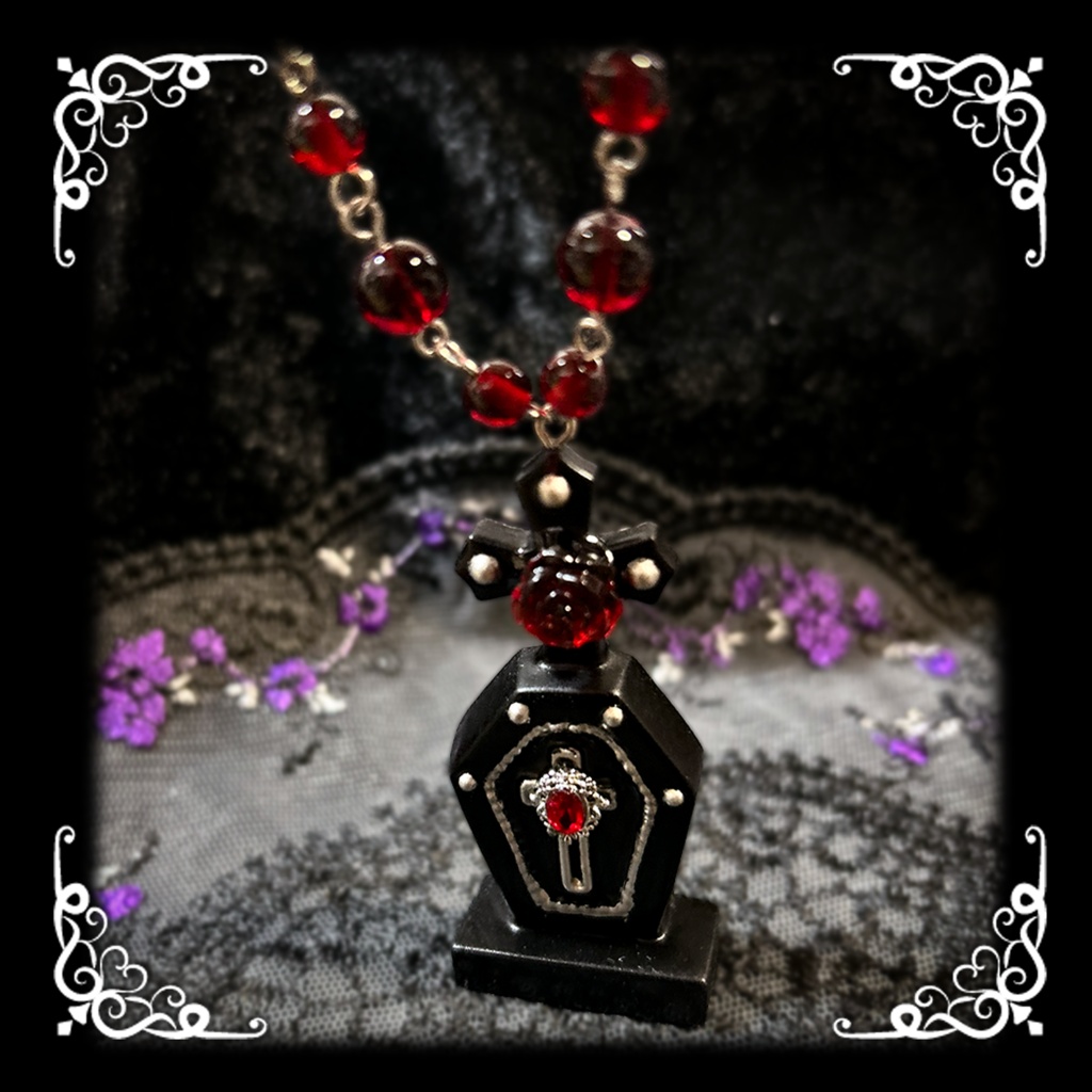 <Rosarium Stone>-薔薇園に佇む墓標-ネックレス