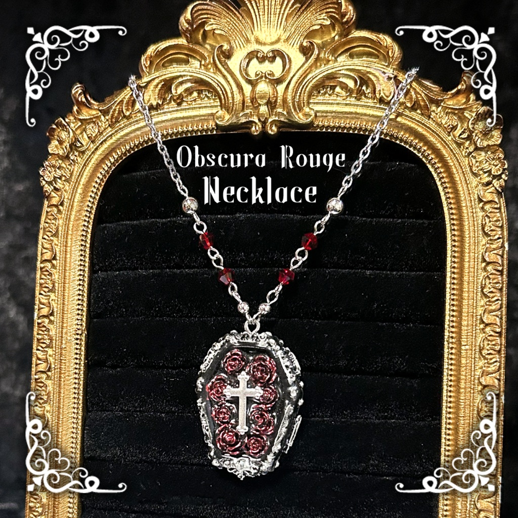 薔薇と十字架の棺<Obscura Rouge>ネックレス