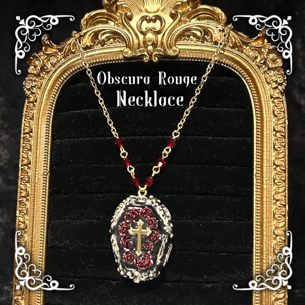 薔薇と十字架の棺＜Obscura Rouge＞ネックレス