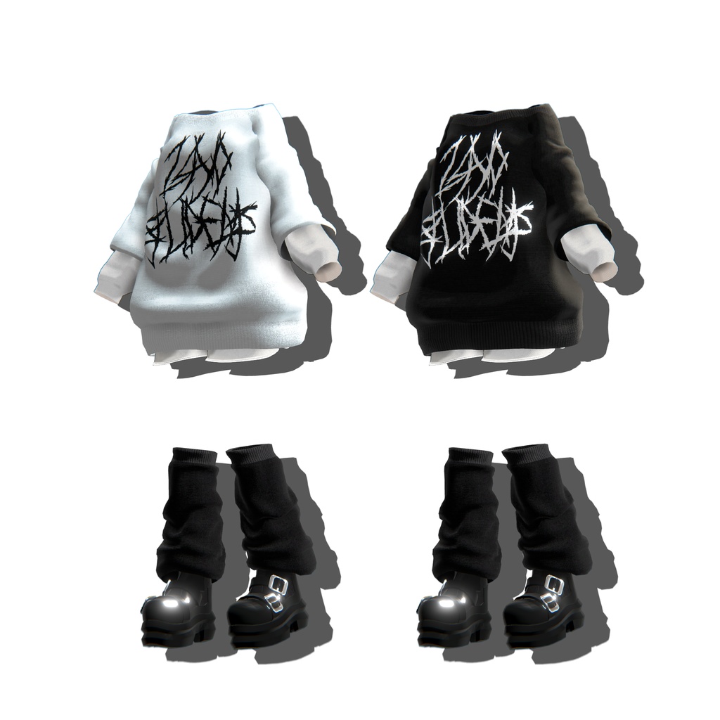 シンプルなサブカル服 3Dモデル【VRChat対応】|なめろうのおみせ