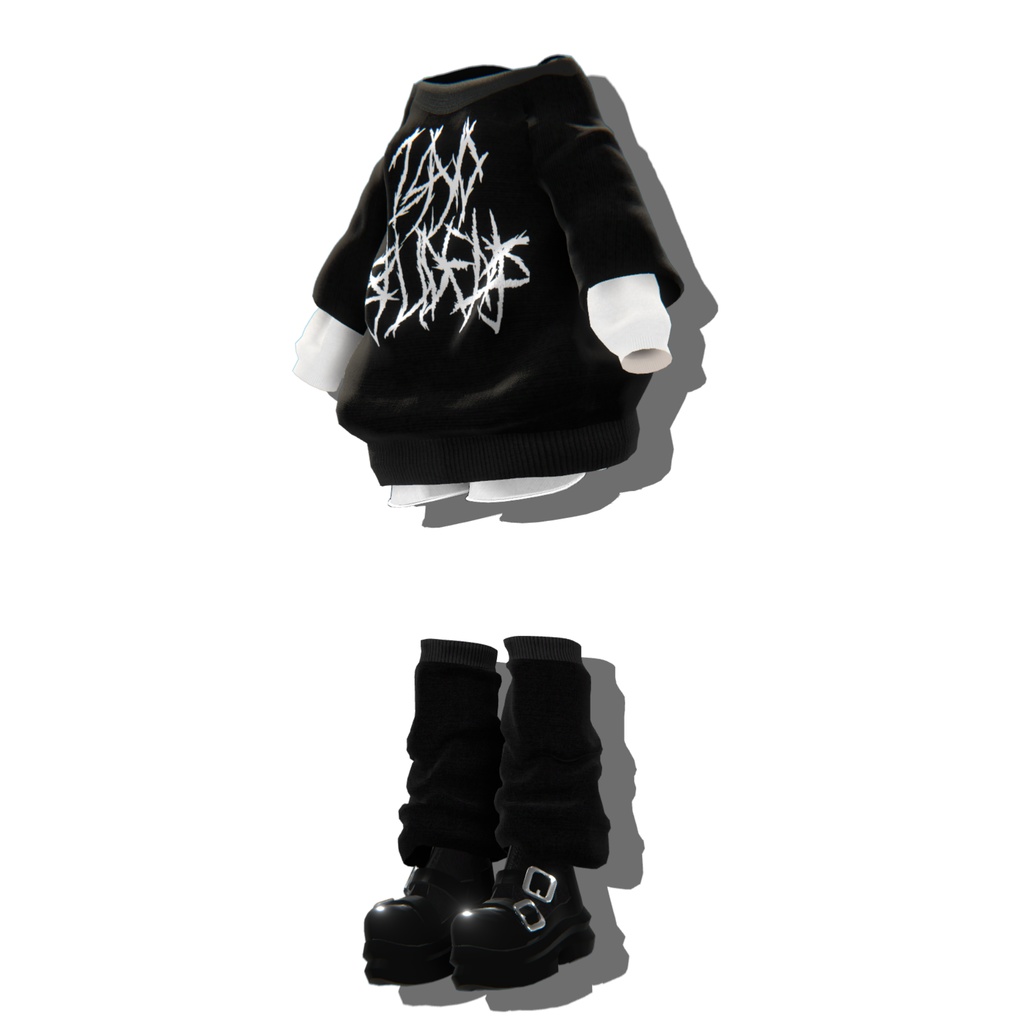 シンプルなサブカル服　3Dモデル【VRChat対応】｜なめろうのおみせ