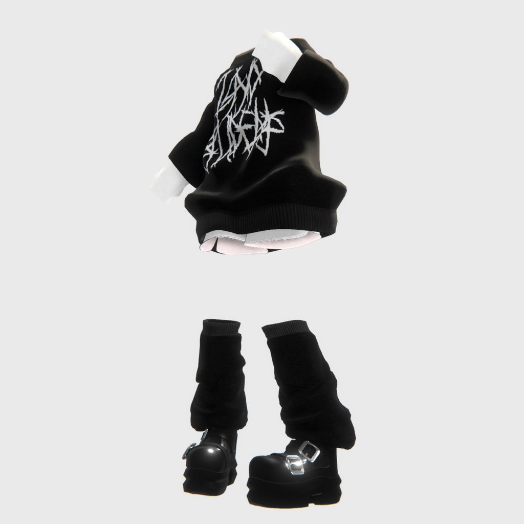 シンプルなサブカル服 3Dモデル【VRChat対応】|なめろうのおみせ
