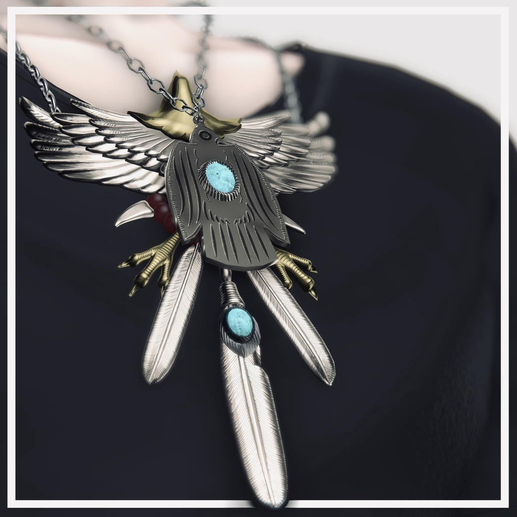 FEATHER RELIC - Silver Pendant 3Dモデル【VRChat対応】|なめろうのおみせ