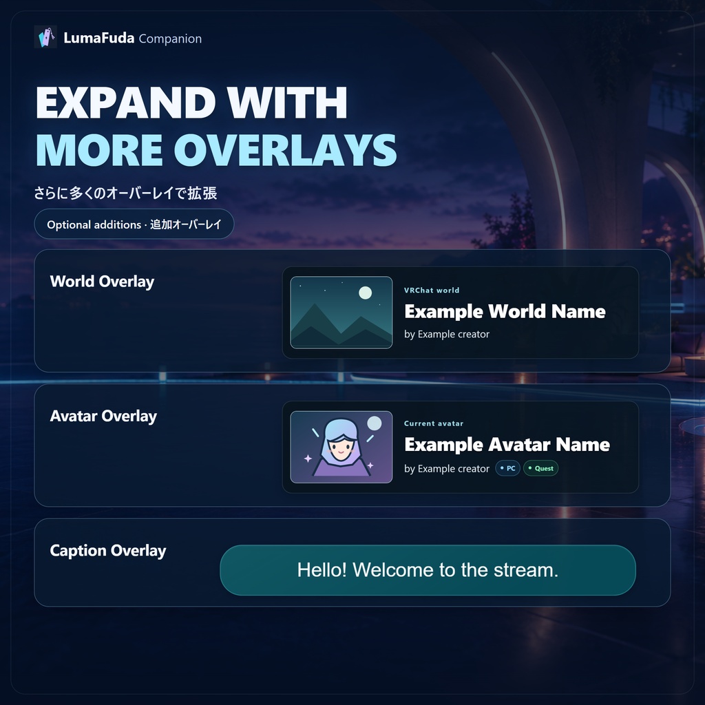 VRChat Streaming Overlays | LumaFuda