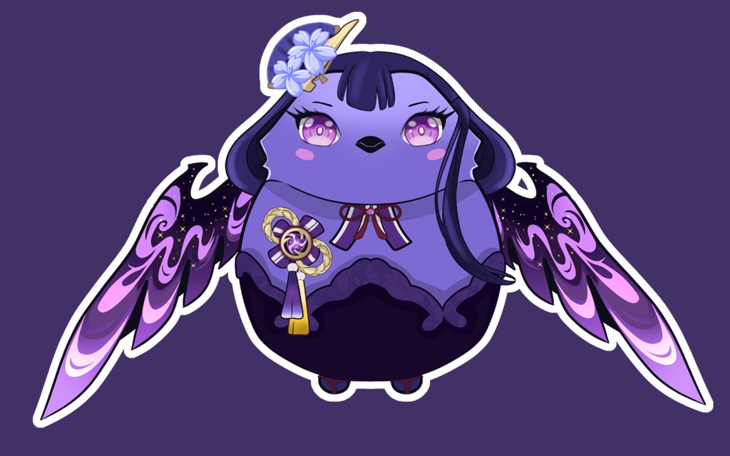 VTUBER PET Raiden Shogun Genshin Impact inspired Bird! Twitch streaming | Youtube | FULLY Rigged!