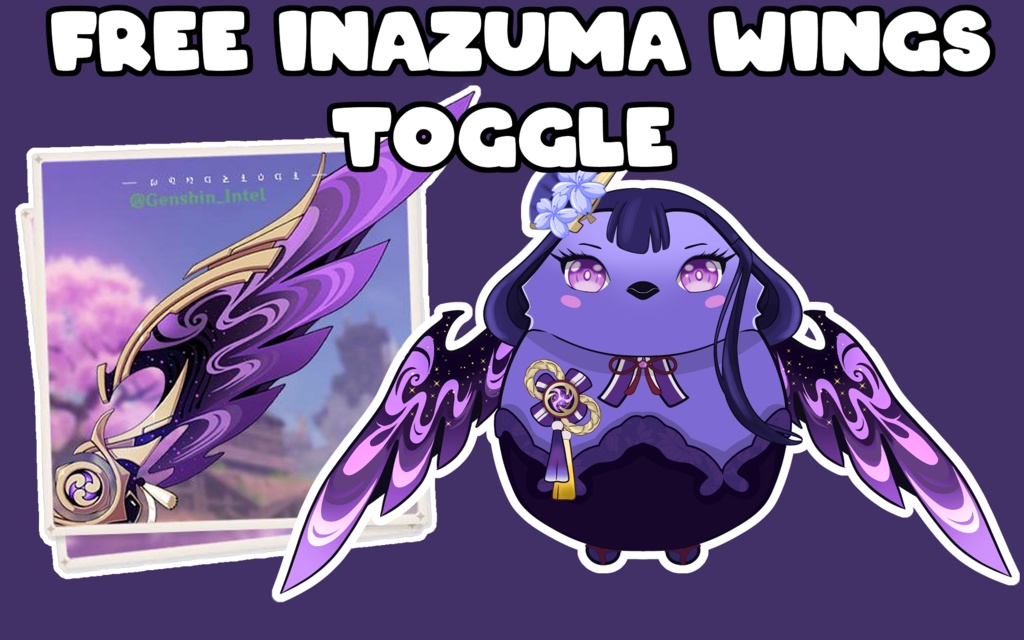 VTUBER PET Raiden Shogun Genshin Impact inspired Bird! Twitch streaming | Youtube | FULLY Rigged!