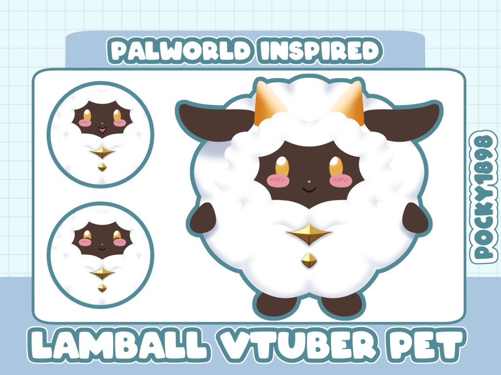 Palworld inspired VTUBER PET | Lamb | Sheep | Stream pet | Stream