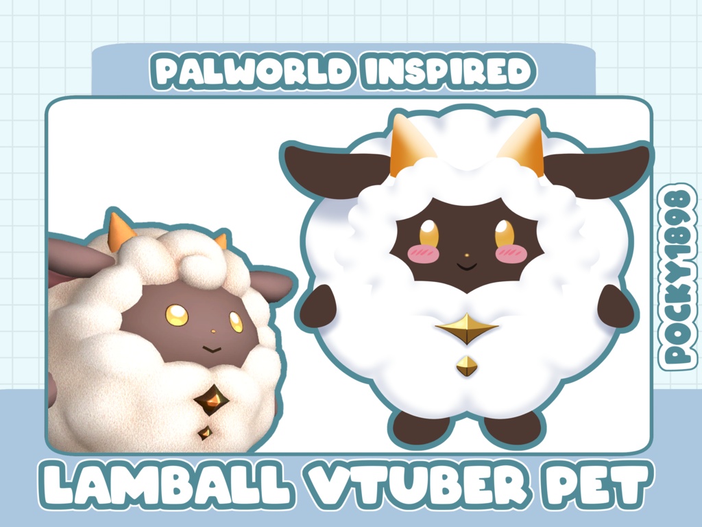 Palworld inspired VTUBER PET | Lamb | Sheep | Stream pet | Stream assets | Twitch | Youtube | Live2D | Pokemon