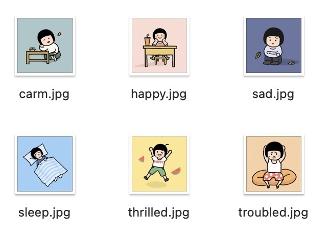  abaobao｜日常の気持ちミニイラスト