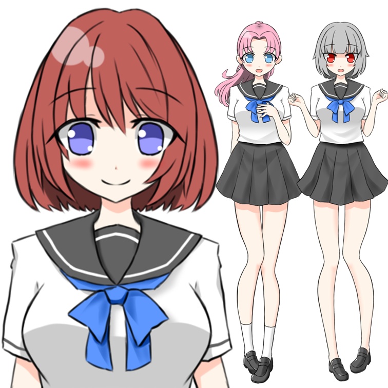立ち絵素材（学生01～10）