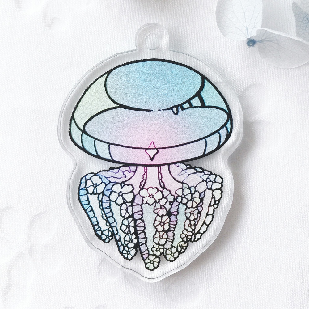 【お花クラゲ】アクリルキーホルダー