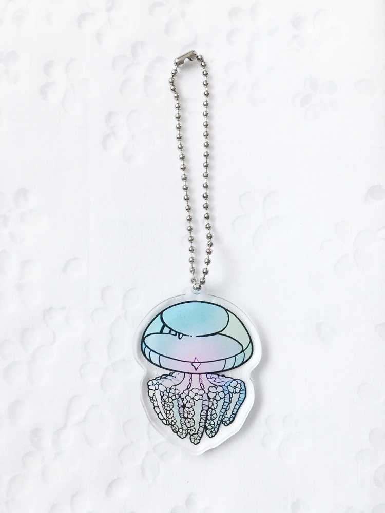 【お花クラゲ】アクリルキーホルダー