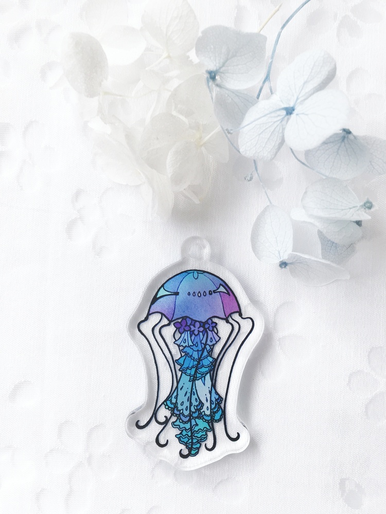 【傘クラゲ】アクリルキーホルダー
