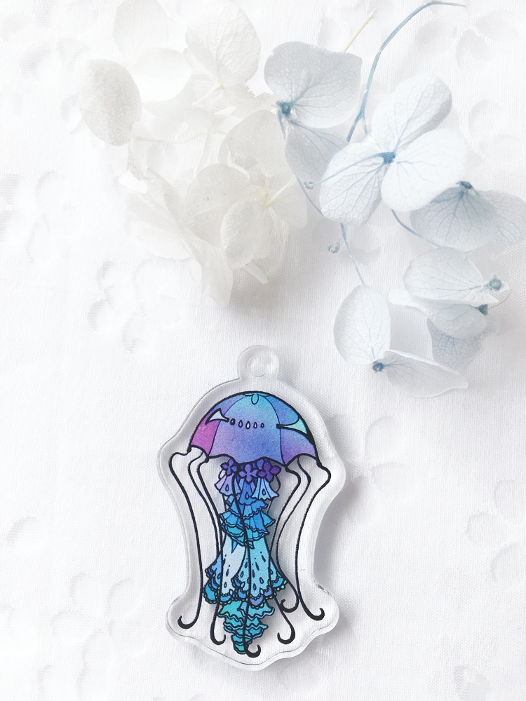 【傘クラゲ】アクリルキーホルダー