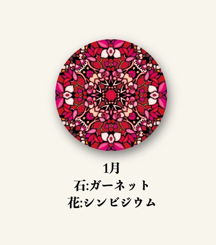 誕生月缶マグネット〜石と花によせて〜