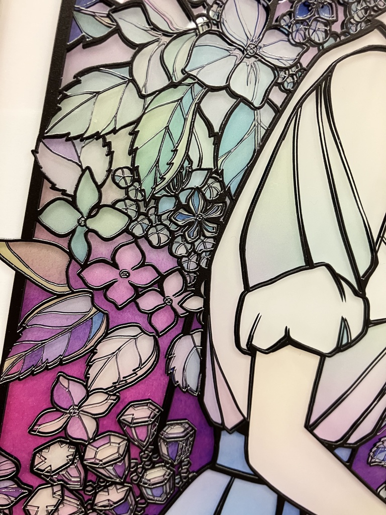 がくあじさい【個展展示アクリル作品】