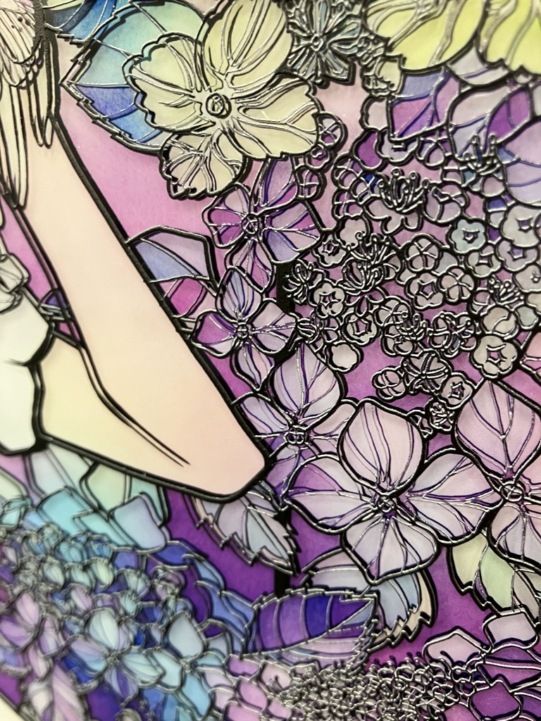 がくあじさい【個展展示アクリル作品】