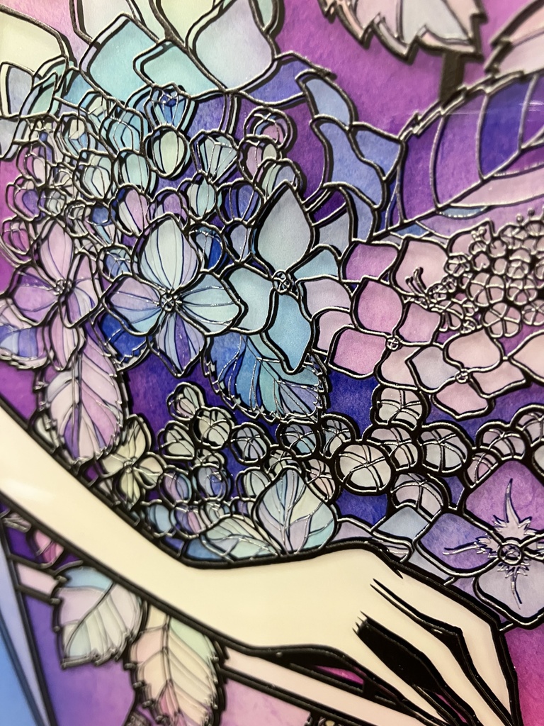 がくあじさい【個展展示アクリル作品】