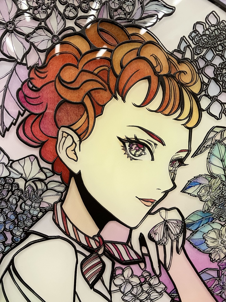 がくあじさい【個展展示アクリル作品】