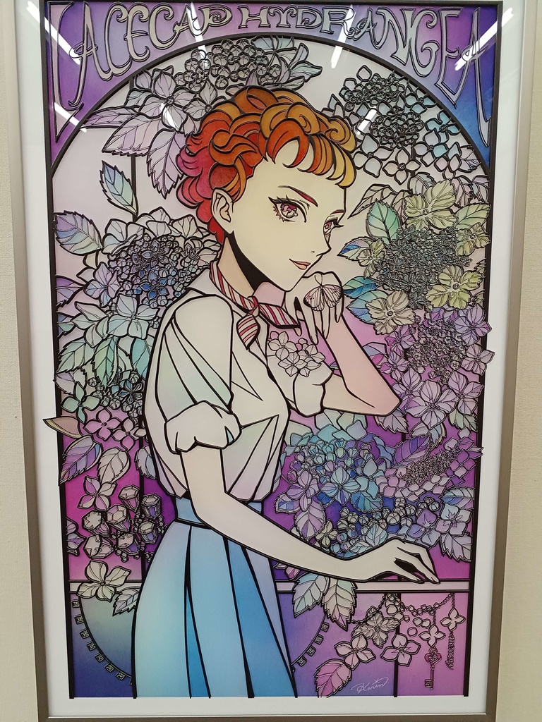 がくあじさい【個展展示アクリル作品】