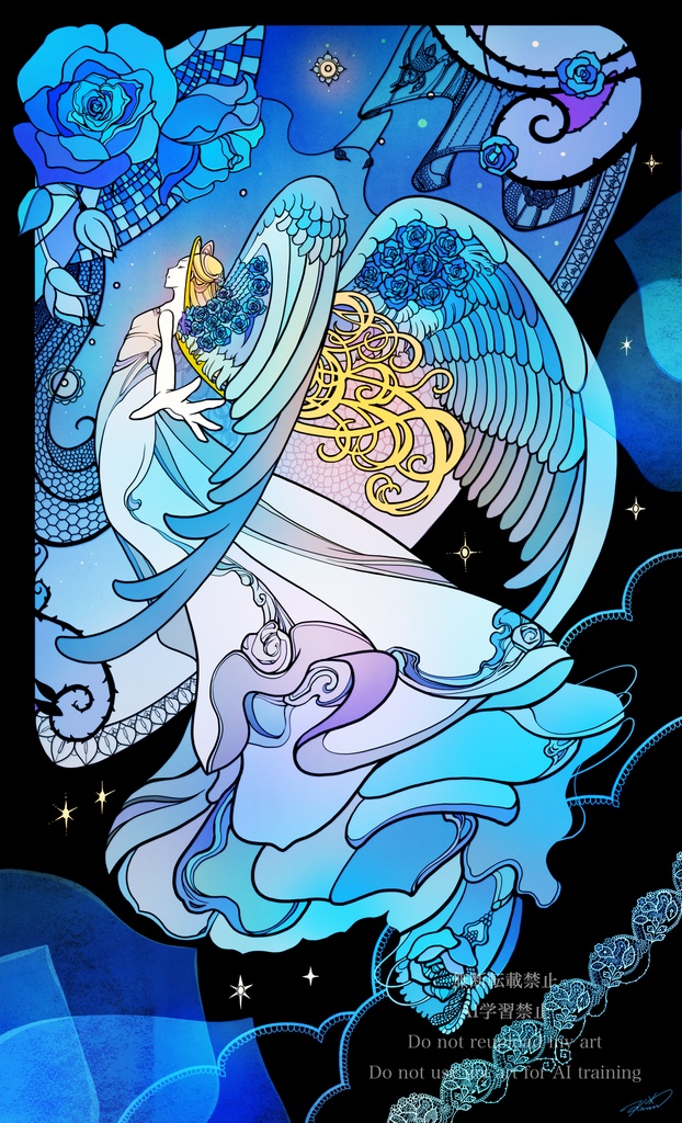 Blue Rose【個展展示アクリル作品】