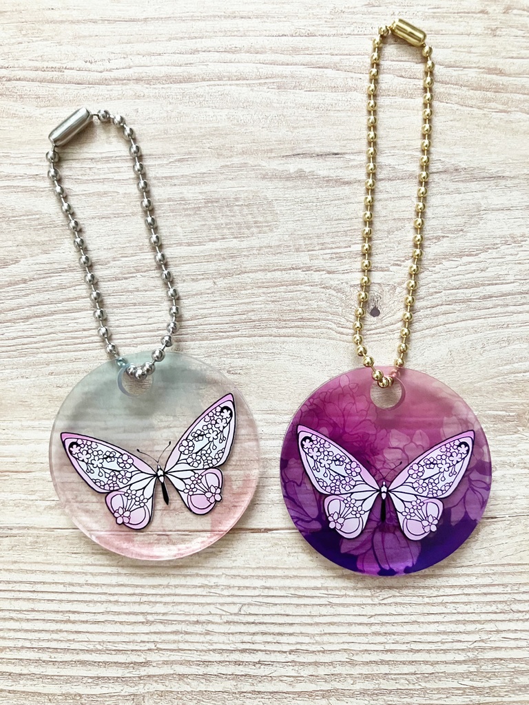 【桜蝶】2種 桜・夜桜アクリルキーホルダー