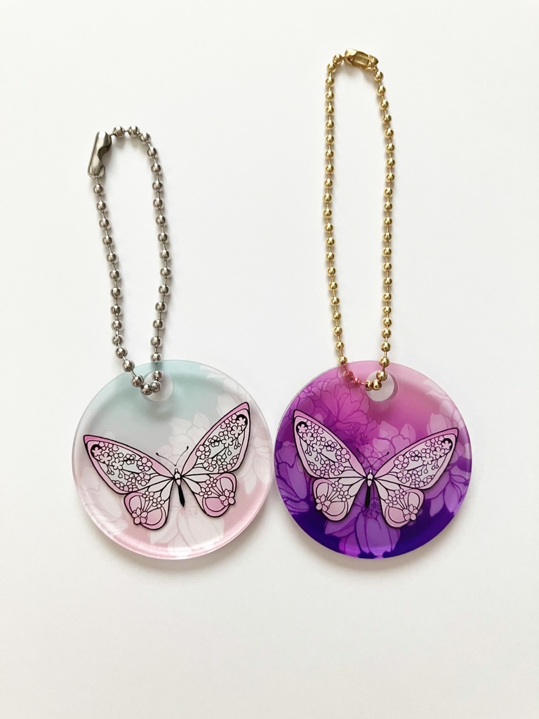 【桜蝶】2種 桜・夜桜アクリルキーホルダー